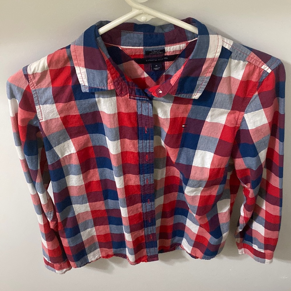 ✅2/$15 Tommy Hilfiger Women’s Plaid Dress Shirt